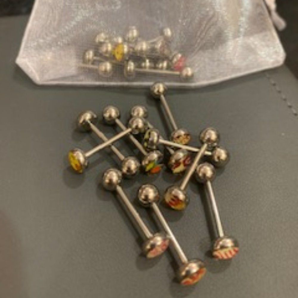 10 Random Straight Barbell Jewelry Grab Bag Tongue